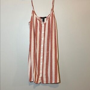 Forever 21 Rust & White Striped Button-Front Camisole